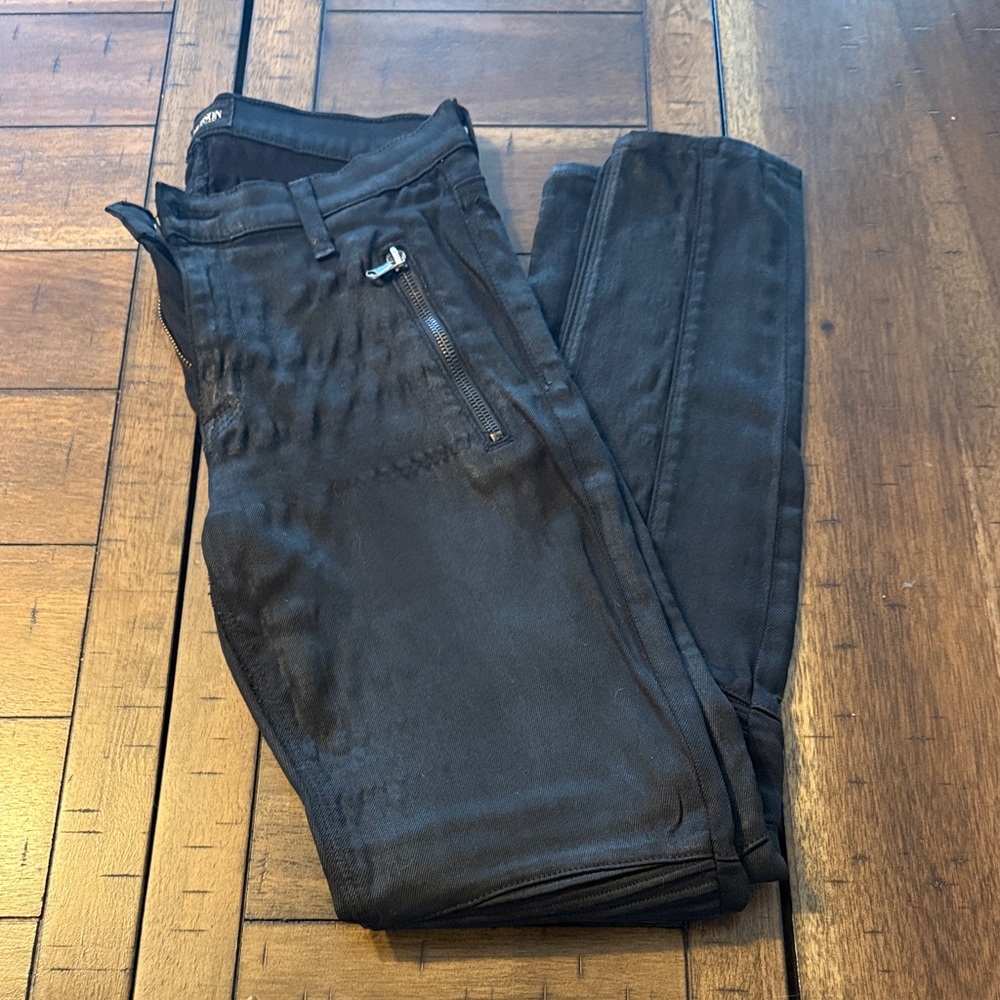 Hudson Jeans Moto Black Skinny Pants